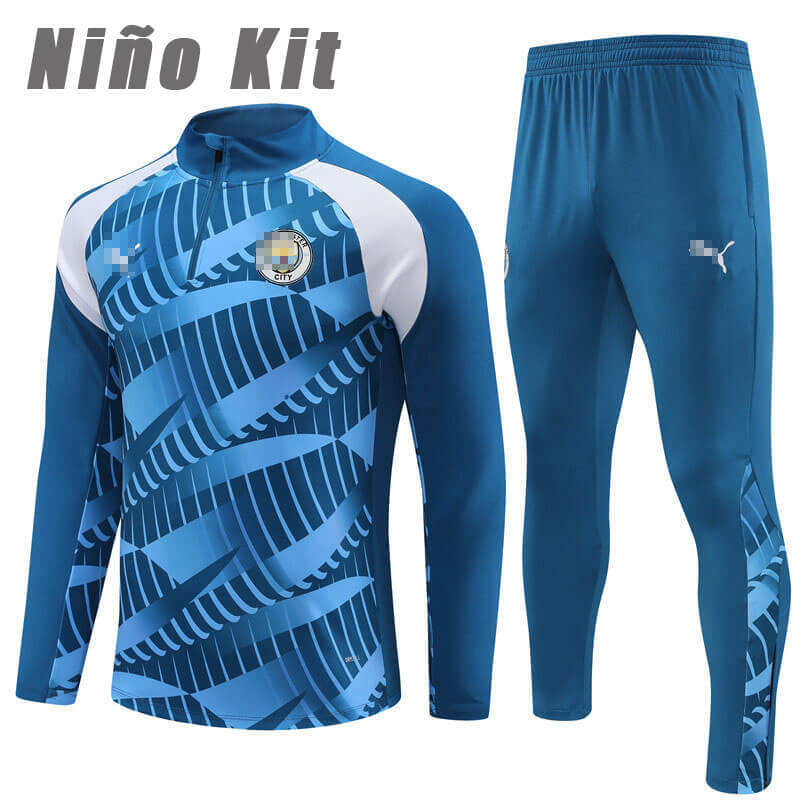 Sudadera Entrenamiento Manchester City 2023/2024 Niño Kit Azul/Blanco